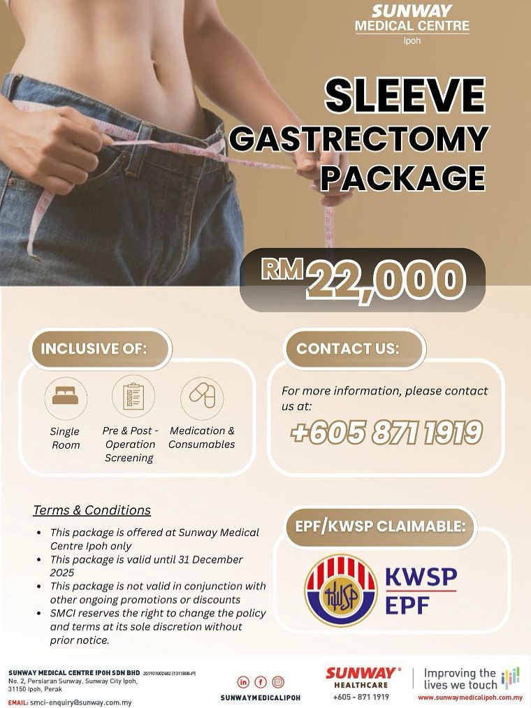 cheapest sleeve gastrectomy package, KWSP claimable, EPF claimable
